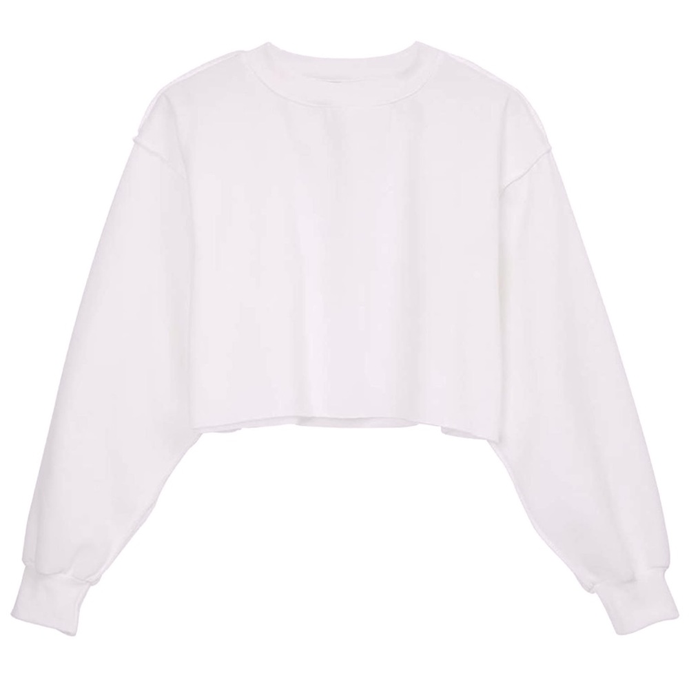 White Long Sleeve Crop Sweater